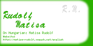 rudolf matisa business card